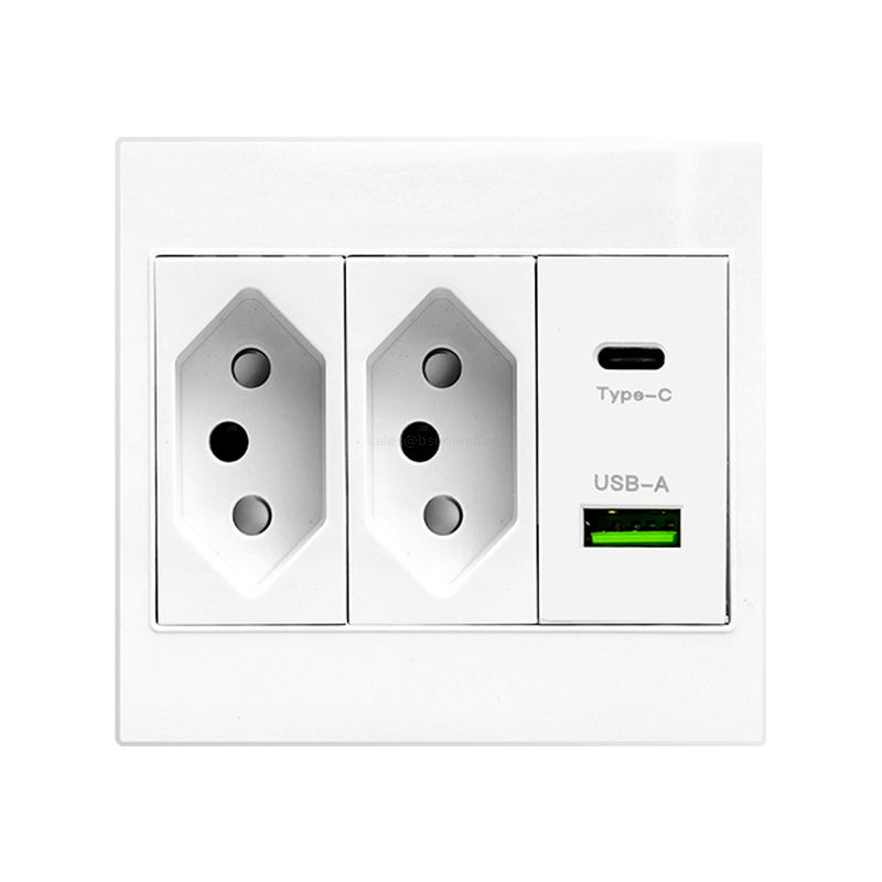 SKU-03-Double Brazil Socket + USB + Type-C