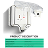 IP66 Waterproof Outdoor 86 Type Switch Socket Box Weatherproof Wall Electrical Outlet Enclosure with Clear Cover and Insulation Base for Exterior Power Supplies