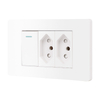 Brazil Standard Light Switch and Socket Combo Dual 20A Electrical Outlet with Integrated Wall Switch Panel for Horizontal and Vertical Installation