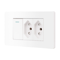 Brazil Standard Light Switch and Socket Combo Dual 20A Electrical Outlet with Integrated Wall Switch Panel for Horizontal and Vertical Installation