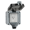 Outdoor Weatherproof Wall Switch Socket IP66 Rainproof Dustproof Power Outlet Box with Lockable Cover and Indicator Light for Exterior Garden Patio