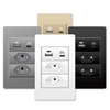 Brazil Standard Wall Socket 20W Fast Charging Type C USB Ports Fireproof PC Panel 118*72mm Embedded Electrical Outlet Grey Black White Gold