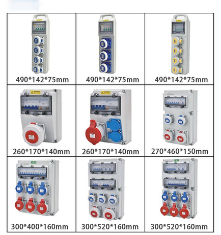 Industrial Socket Distribution Box Flame Retardant ABS PC Power Station for Factory Workshop