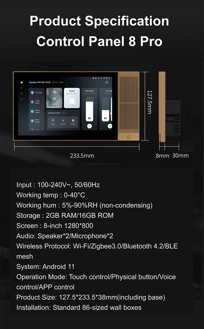 Product Specification Control Panel 8 Pro
