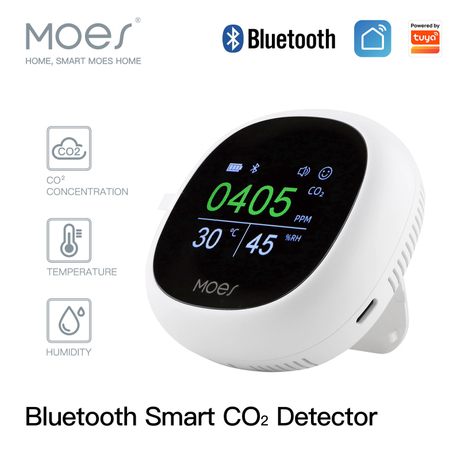 Tuya Indoor Air Quality Monitor CO2 Meter Temperature Humidity Sensor Smart Home Detector