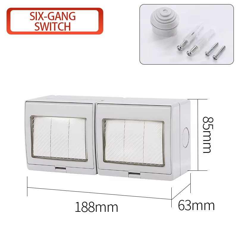 Factory Supplier IP55 Waterproof 1 Gang Wall Switch Socket with Protective Cover for Wet Areas