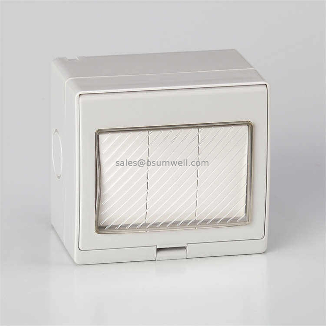 New Design 3 Gang 1 Way Switch Electric Socket Box Outlet Cover Push Button Switches