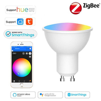 Alexa Smart Home TUYA RGB LED Spotlight 5W WIFI Zigbee GU10 LED Bulb Light Warehouse Led Bulb App with Ce Rohs 10 Years 5000 1A
