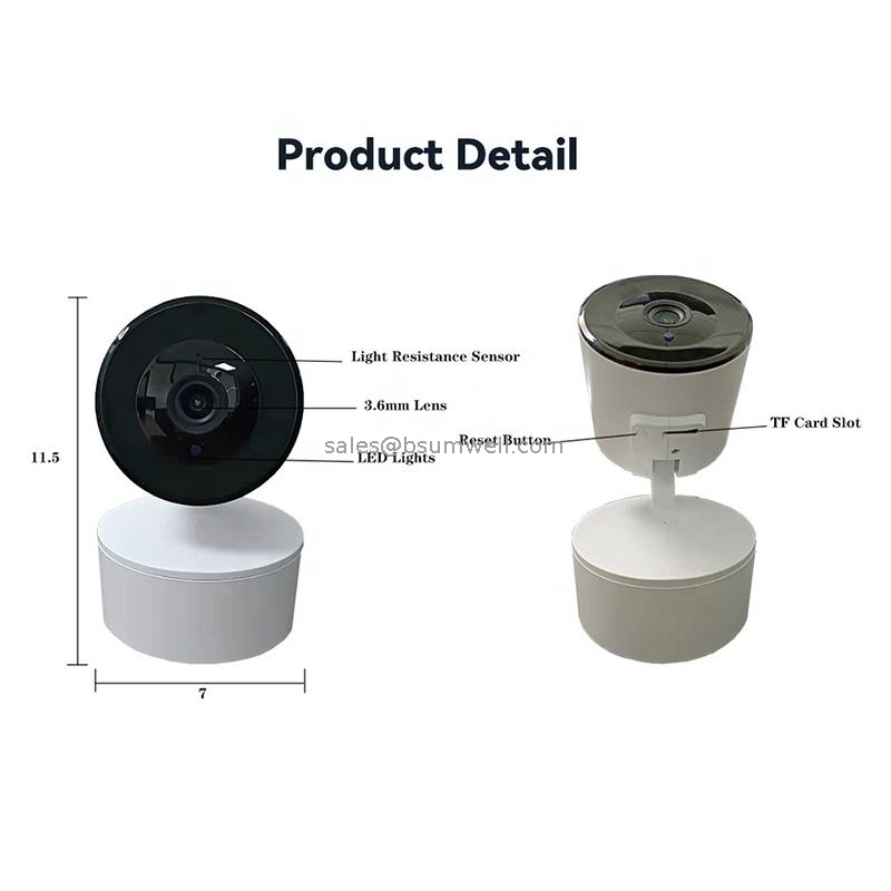 2.4G Wi-Fi Tuya App indoor motion tracking pan tilt IP camera support both TF card storage and cloud storage