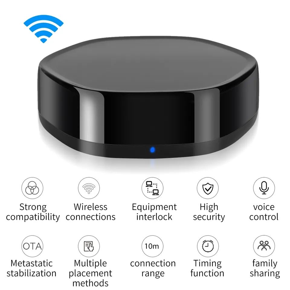 Tuya 3 in 1 Wireless Smart Multi-mode BLE Mesh ZigBee 3.0 Composite Gateway Hub With 38K Universal Infrared IR Remote Control