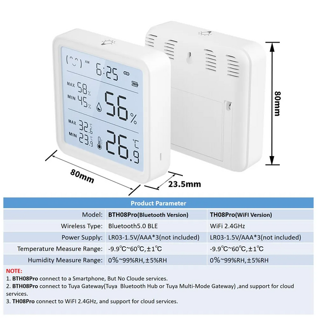 {Manufacturer}Tuya Temperature Humidity Sensor LCD Digital Display temperature in humidity