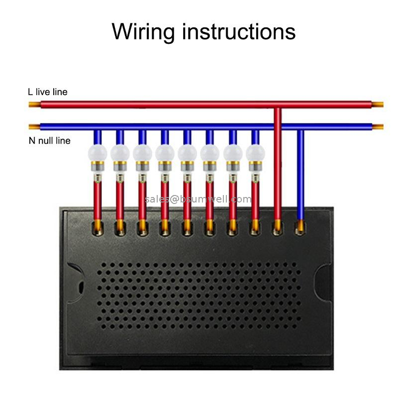 OEM ODM 147*86mm Size Tuya App 8 Gang Wifi Remote Alexa Smart Home Panel Led Light Touch Wall Switch