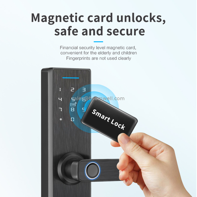 Keyless Entry TTLock APP Electric Fingerprint Password smart keyless entry door lock