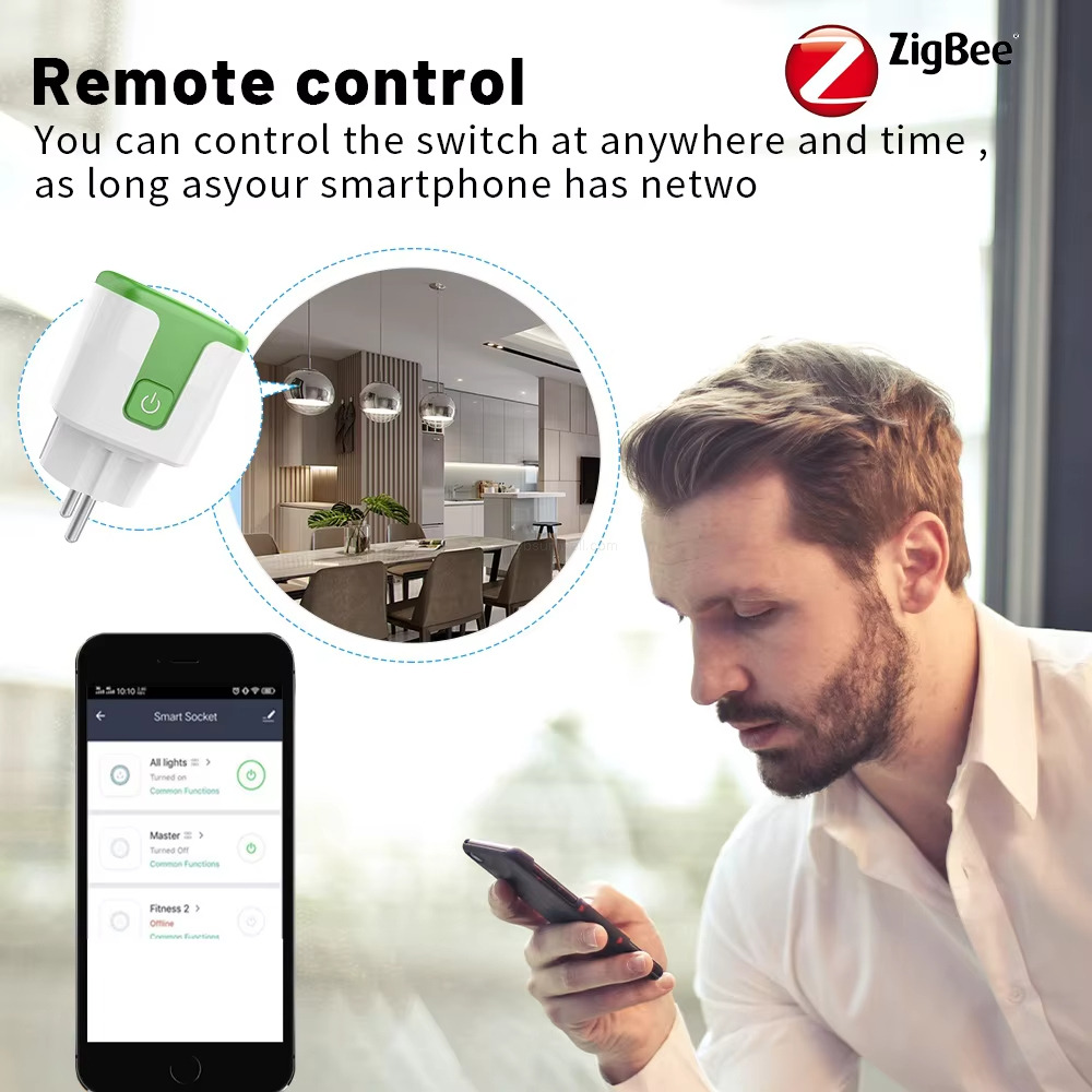 ZigBeeRemote controlYou can control the switch at anywhere and timeas long asyour smartphone has netwo