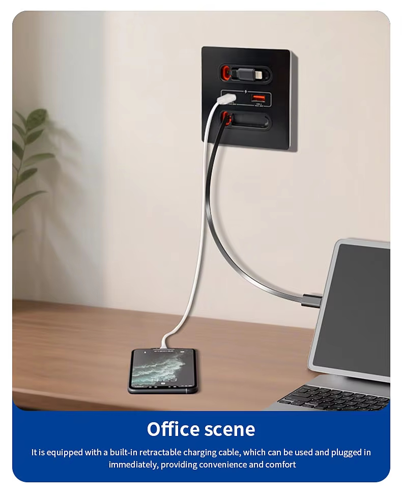 office scene It is eq uipped with a built-in retractable charging cable, which can be used and plugged inimmediately, providing convenience and comfort