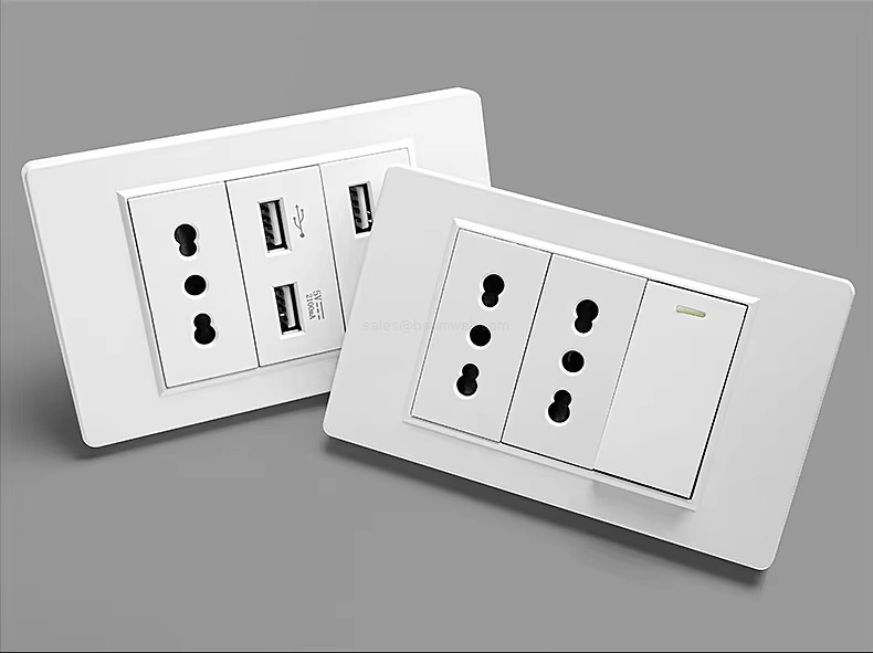 italy Standard Type C Eu Outlet Plug Wall Socket Light Switch Chile