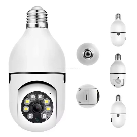 1080P Light Bulb Security Camera Wireless WiFi PTZ Night Vision 2-Way Audio Home Camera