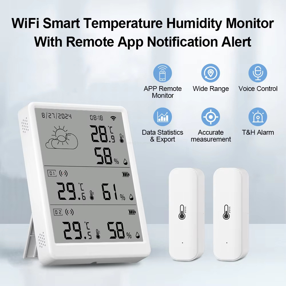 WiFi Smart Temperature Humidity MonitorWith Remote App Notification Alert