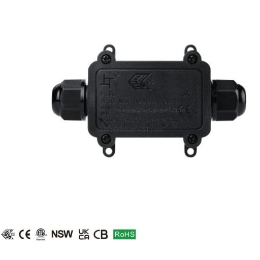 IP68 Waterproof Cable Connector 2 Way Outdoor Electrical Junction Box Tough PC Material Inline Wire Splicer Sleeve for Underground Garden Lighting