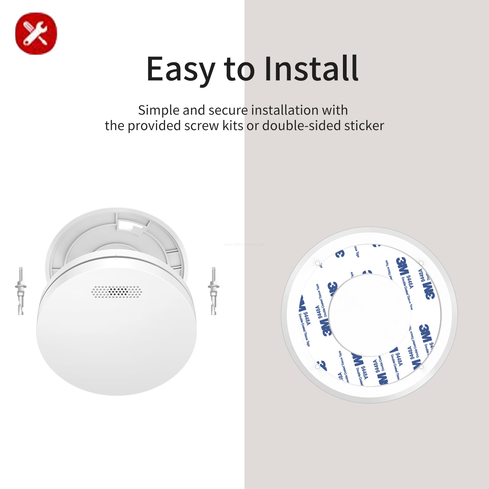 Easy to Install Simple and secure installation with the provided screw kits or double-sided sticker