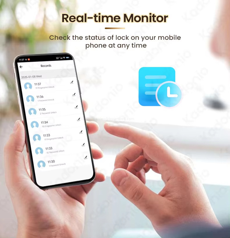 Real-time Monitor Check the status of lock on your mobile phone at any time
