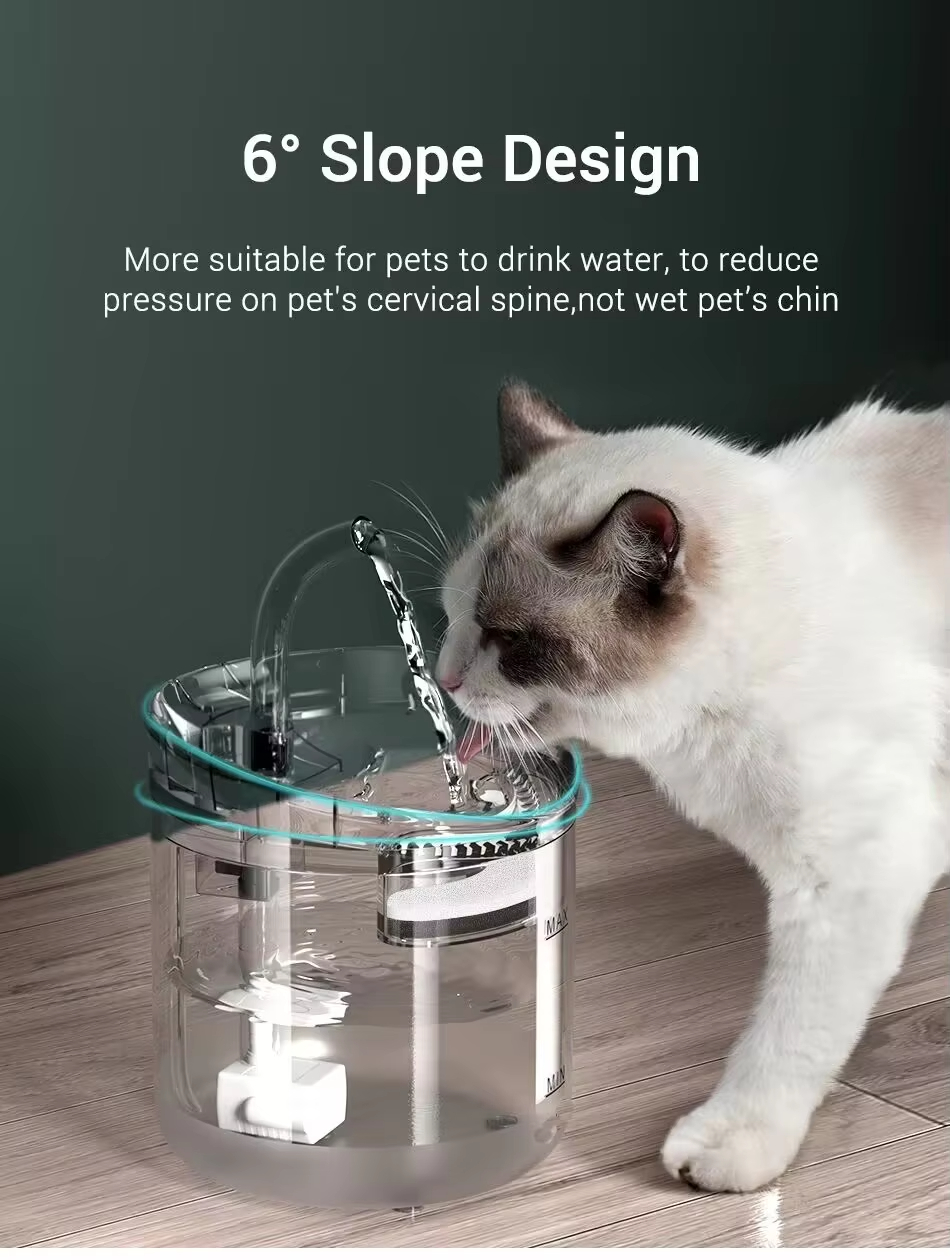 6&deg; Slope Design More suitable for pets to drink water, to reducepressure on pet's cervical spine,not wet pet's chin