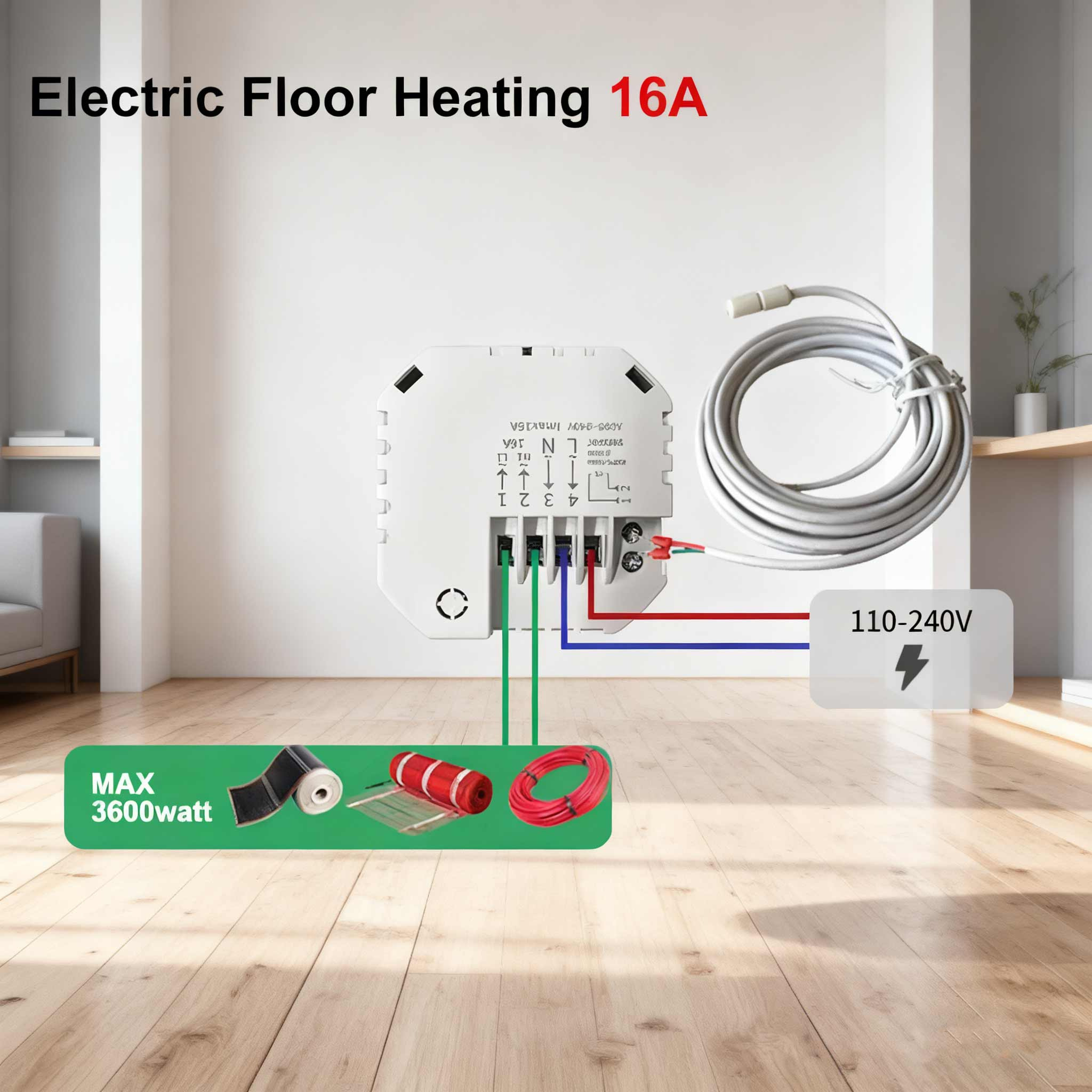 Tuya Smart 16A Electric Underfloor Heating Thermostat