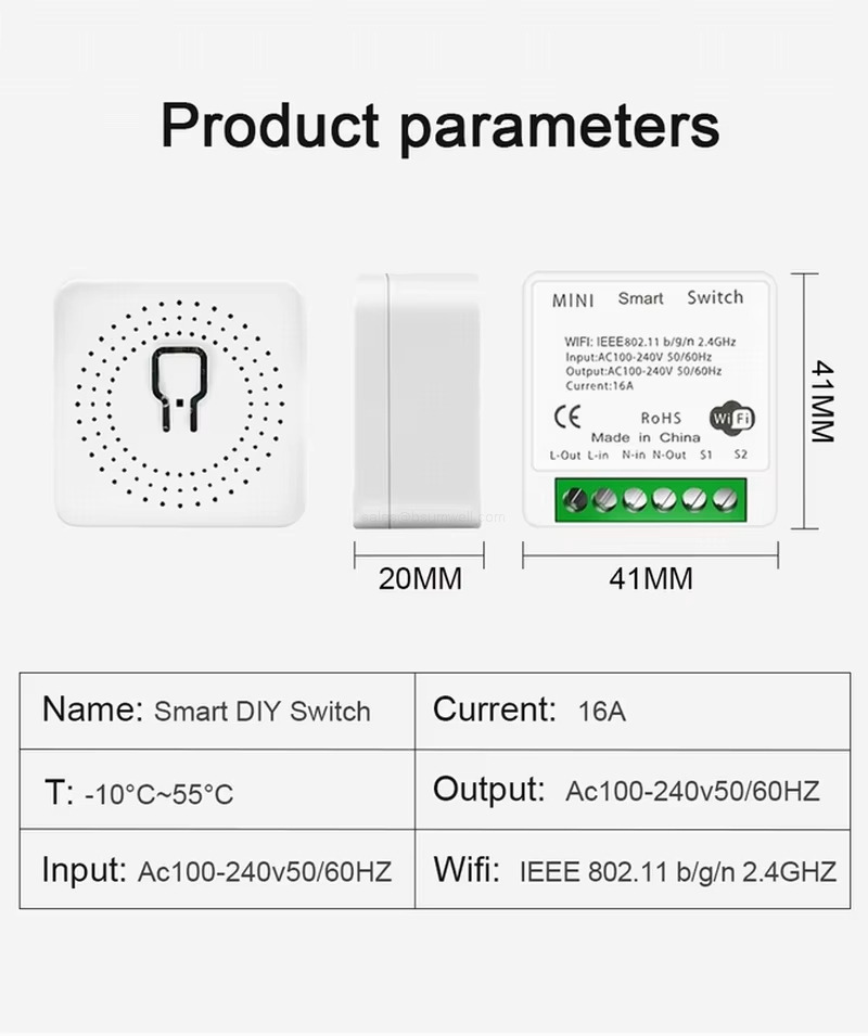 Product parameters