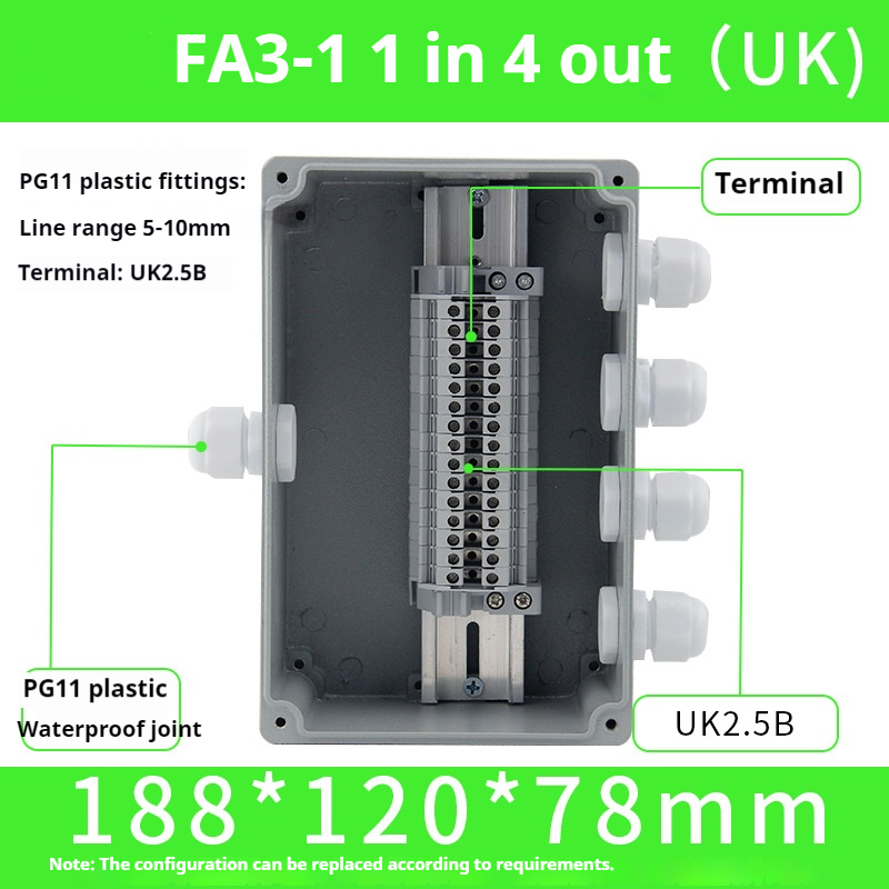 2 TB Terminals PG11 Connector Plastic (UK2.5B)