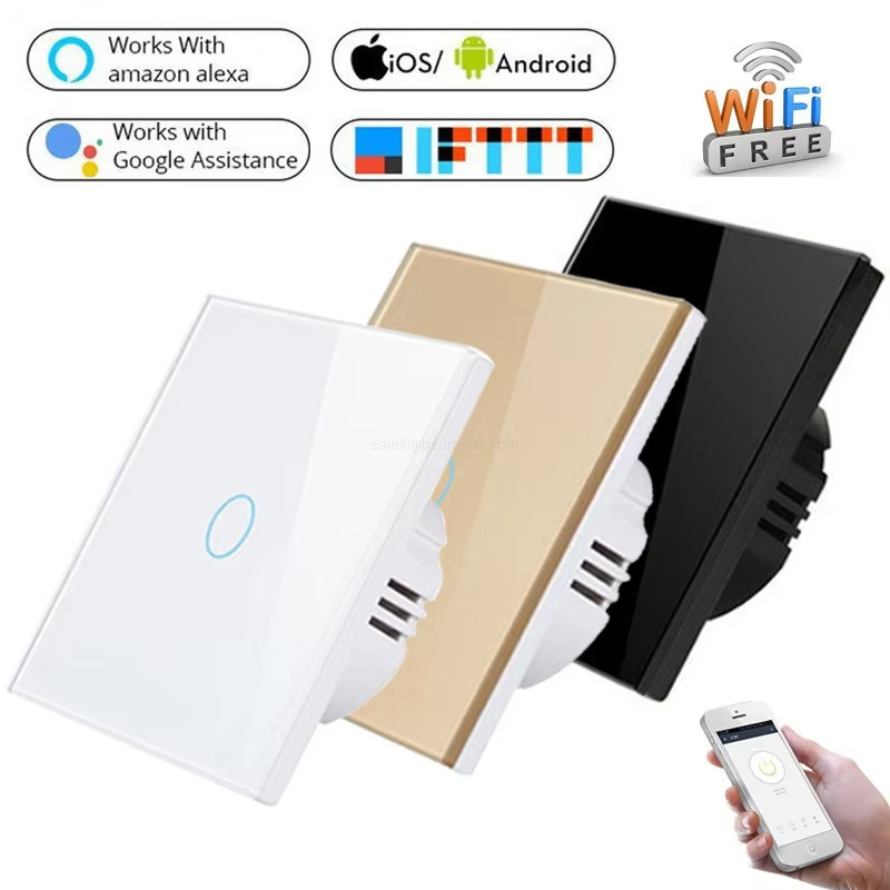 1/2/3/4gang TUYA EU WiFi Smart Touch Switch