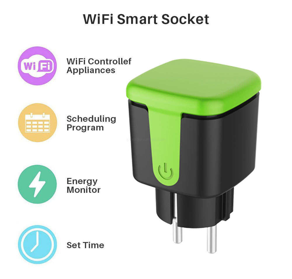 Tuya WiFi Smart Plug Outdoor IP44 Waterproof 16A Socket Energy Monitoring Timer Voice Control for Alexa Google Home