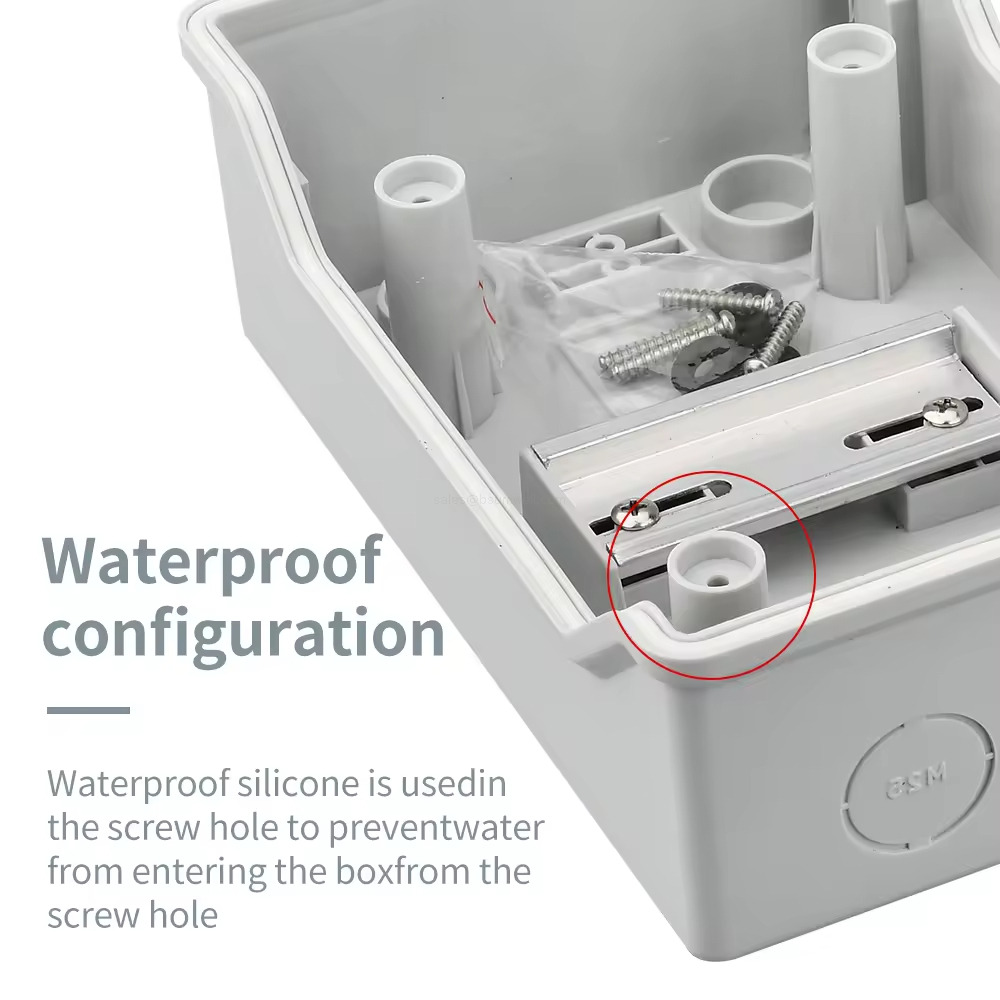 IP65 IP66 Waterproof 6 Way Indoor Outdoor Electrical Distribution Box V-0 Flame Retardant PC Shell Surface Mounted Distribution Box