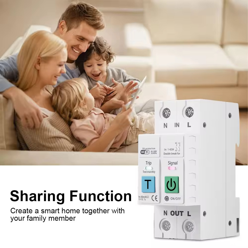 Tuya Compatible Leakage Protection Breaker