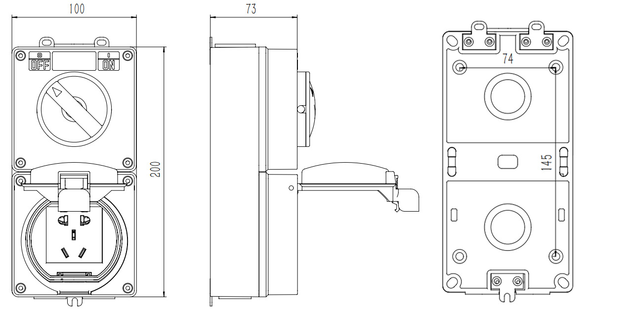 Waterproof Switch and Socket Combo for Exterior Walls and Garages