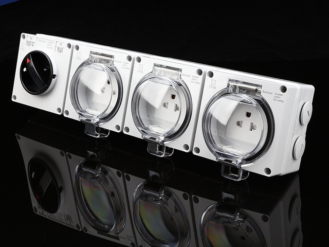 waterproof 2 gang socket outlet