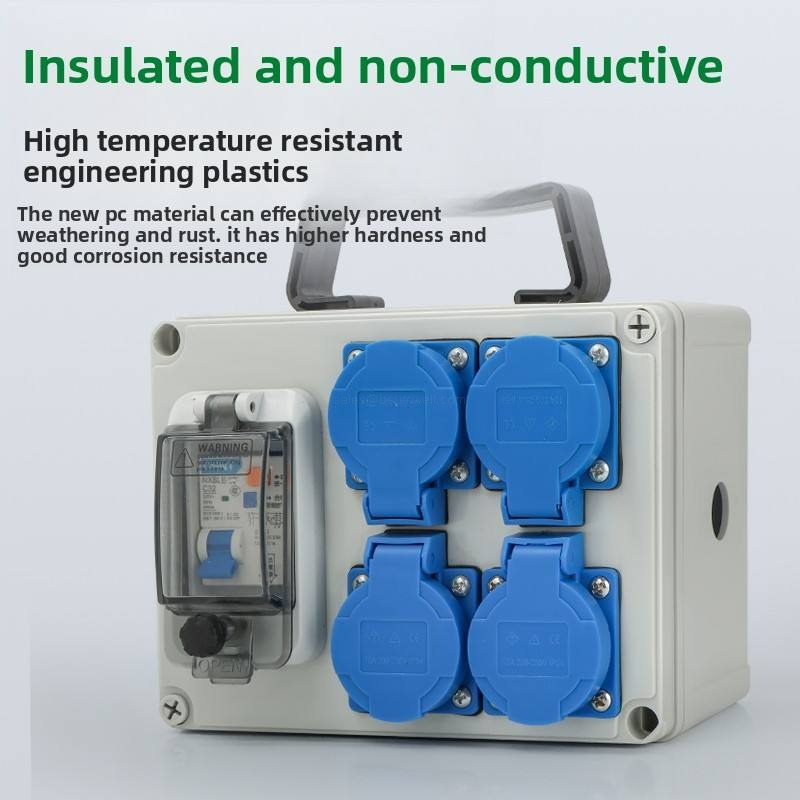 Weatherproof ABS Industrial Power Distribution Box With Multi Plug Sockets Combined Strip Enclosure