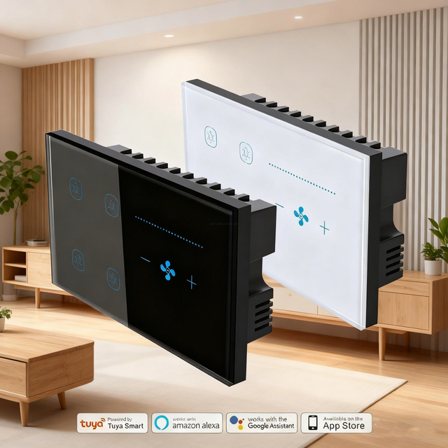 UK smart light switch with fan control