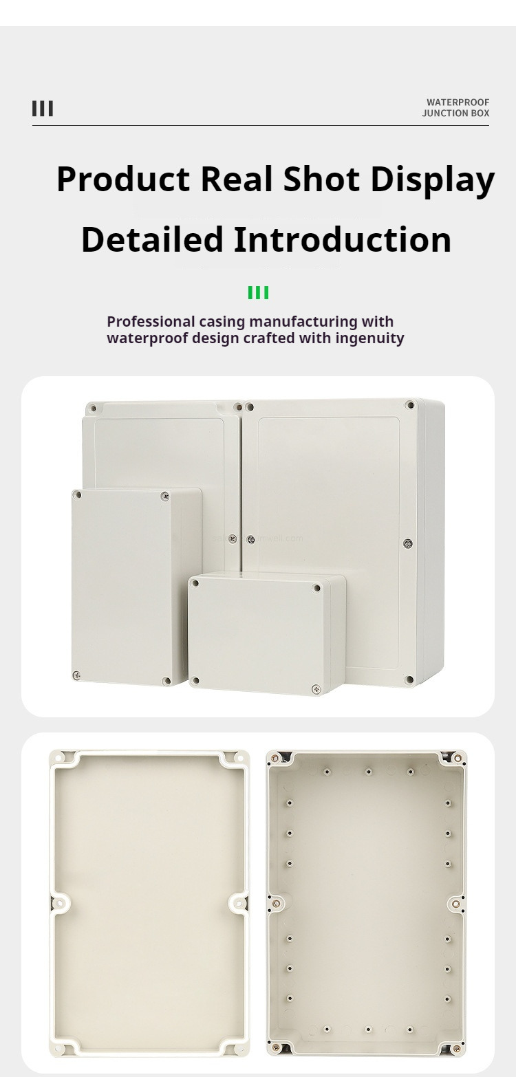Waterproof sealing ring: Can be embedded in the groove of the upper cover to increase the sealing of the box, effectively preventing dust and water. Embedded copper nuts: Not easy to rust, corrosion-resistant, with better waterproof effect.