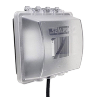 2 Gang Weatherproof In Use Outlet Cover Two Gang Outdoor Receptacle Protector Extra Duty Compliant 45 in 1 Multi Configuration Lockable Plug Shield Box