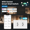 Brazil Standard Smart WiFi Wall Socket 16A Duplex Electrical Outlet Tempered Glass Panel Work with Tuya Smart Life Alexa Google Home