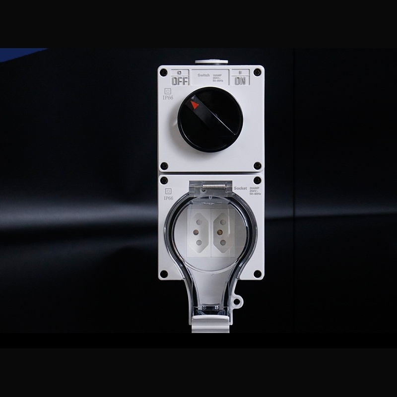 IP66 socket with control switch​ 16A switched waterproof connector