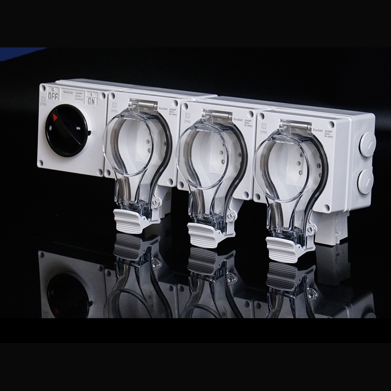INMETRO listed 3-outlet unit​ Brazilian-style 3-port waterproof socket