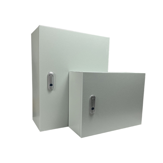 gray metal monitoring cabinet water dust resistant