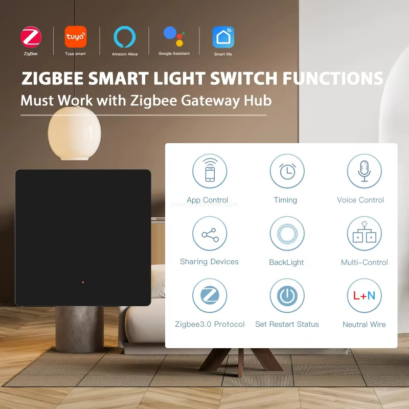 ZIGBEE SMART LIGHT SWITCH FUNCTIONSMust Work with Zigbee Gateway Hub