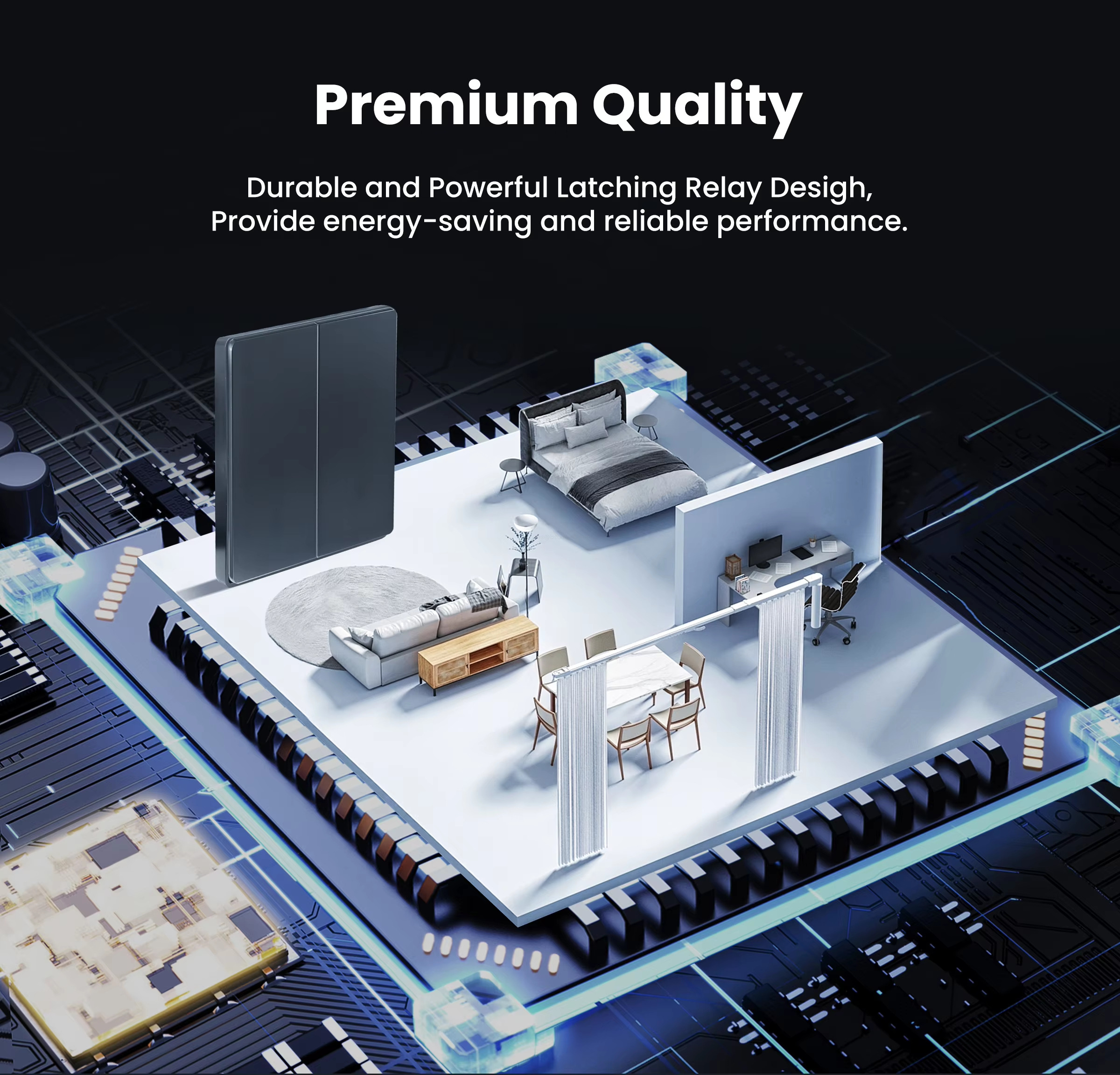 Premium Quality Durable and Powerful Latching Relay Desigh,Provide energy-saving and reliable performance.