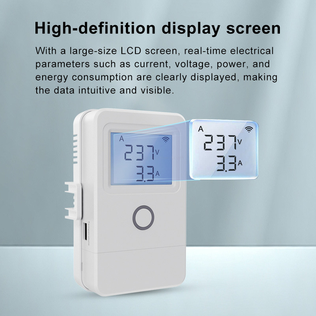 Zigbee Smart Power Meter 80A Tuya Compatible WiFi Energy Monitor with CT Clamp Kwh Consumption Tracker