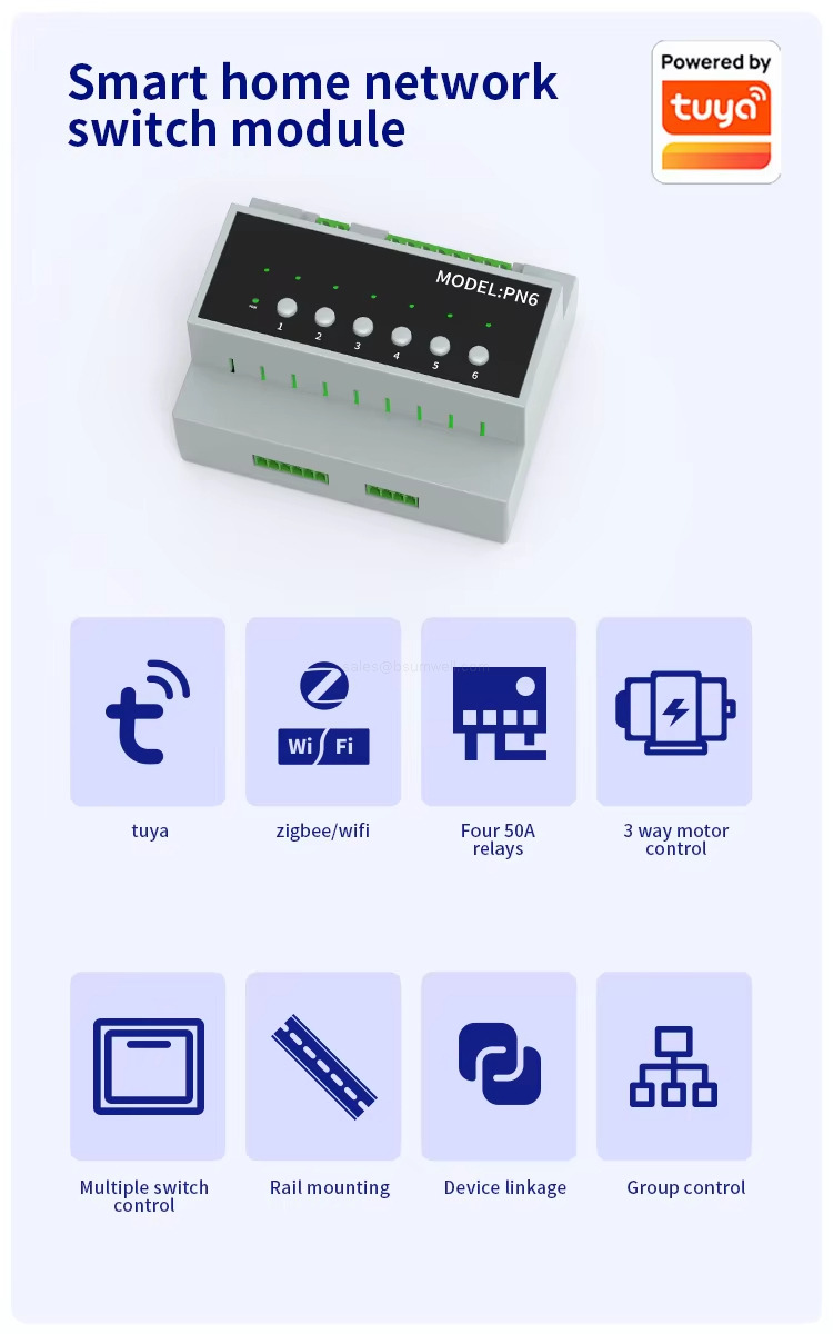 Smart home network switch module