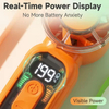 Portable Handheld Mini Fan High Speed Turbo USB Rechargeable Personal Fan with LED Display 199 Gear Adjustable Cooling Blower for Summer Travel