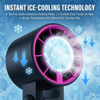 Handheld Turbo Fan with Digital Display Semiconductor Cooling Wearable Mini Fan Foldable Portable USB Rechargeable Personal Cooler