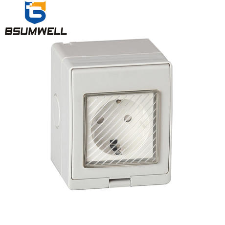 IP66 Waterproof German Socket and Switch Combo | Heavy-Duty Outdoor Wall Outlet | BSUMWELL
